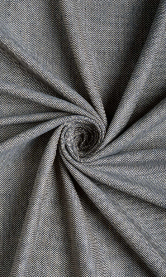 Herringbone Home Décor Fabric By the Metre (Navy Blue/Brown/Grey)