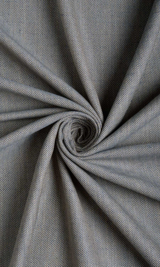 Herringbone Home Décor Fabric Sample (Navy Blue/ Brown/ Grey)