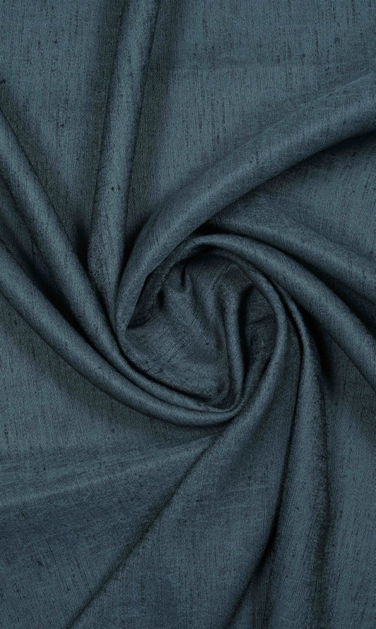 Silk Blend Custom Size Window Home Décor Fabric Sample (Navy Blue)