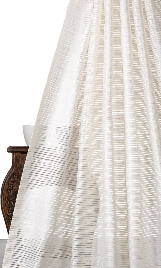 Striped Sheer Home Décor Fabric Sample (Cream)