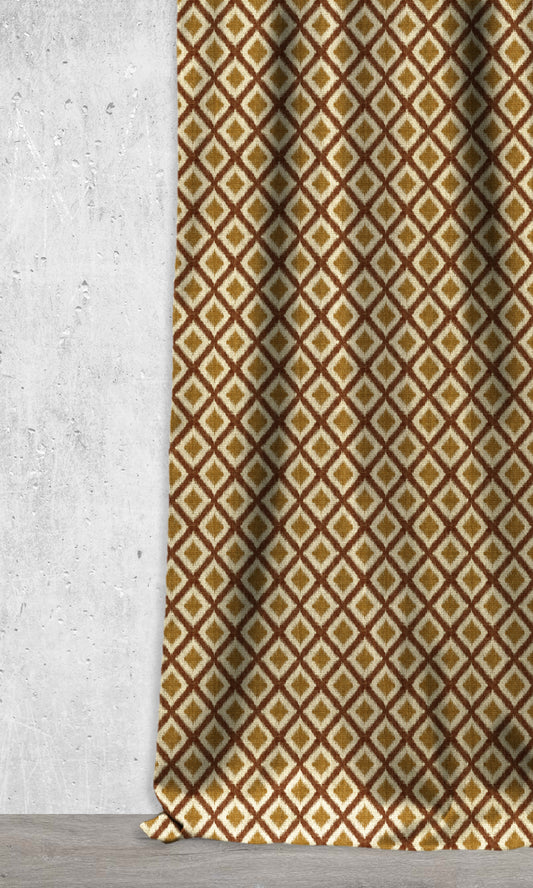 Diamond Patterned Ikat Shades (Gold/ Orange)