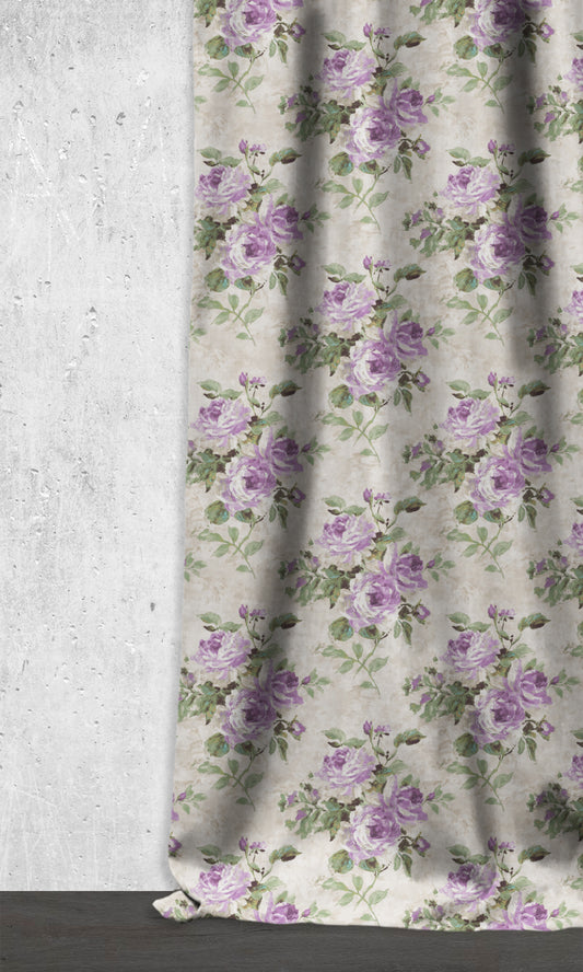 Dimout Floral Shades (Purple/ Ivory/ Grey)
