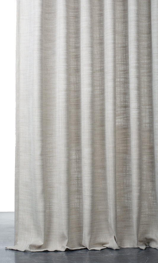 Textured Linen Blend Window Treatments Fabric By the Metre (Warm Gray-Brown)