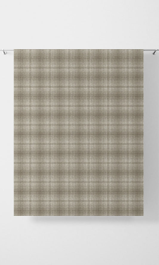 Plaid Patterned Home Décor Fabric By the Metre (Beige/ White)