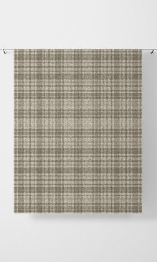 Plaid Patterned Roman Blinds (Beige/ White)