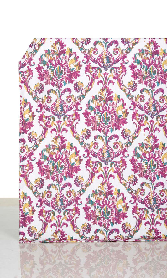 Damask Print Home Décor Fabric By the Metre (Pink/ Purple)