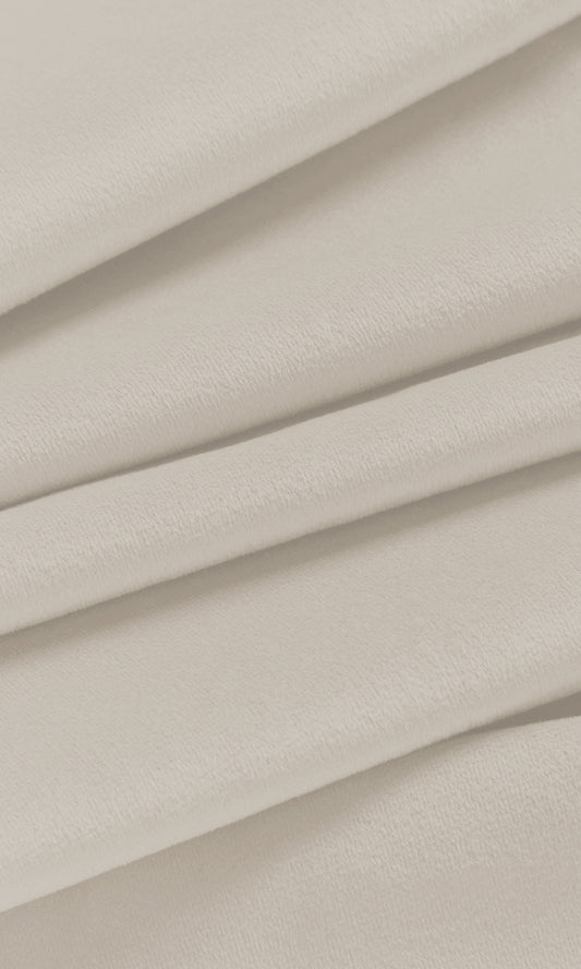 Solid Velvet Home Décor Fabric Sample (Cream)