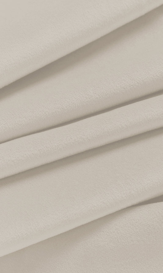 Solid Velvet Home Décor Fabric By the Metre (Cream)