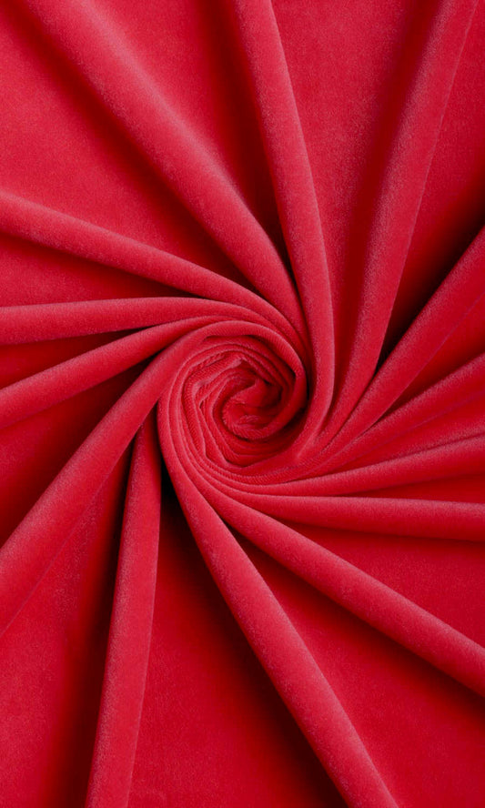 Velvet Home Décor Fabric By the Metre (Red)