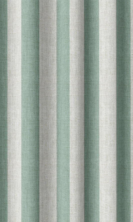 Modern Striped Print Home Décor Fabric By the Metre (Egg Blue/ White)