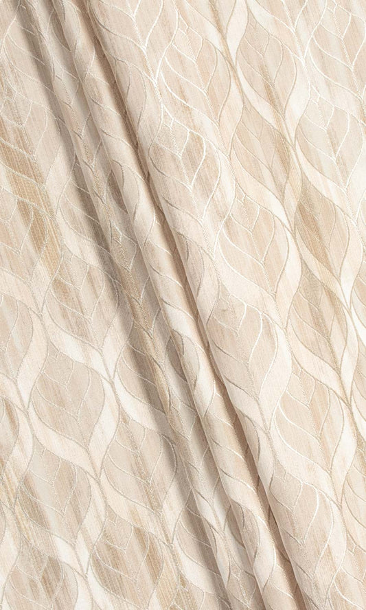 Petal Patterned Home Décor Fabric Sample (Pale Beige/Brown)