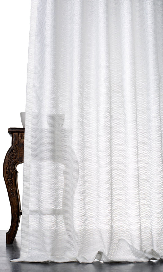 Textured Sheer Home Décor Fabric Sample (White)