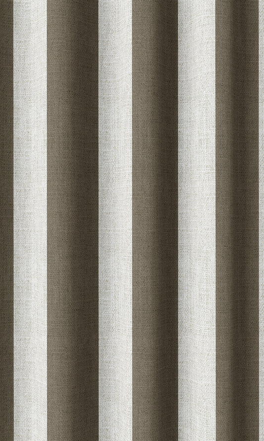 Striped Custom Home Décor Fabric By the Metre (Cedar Brown/ Ivory)