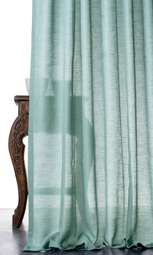 Plain Sheer Home Décor Fabric Sample (Turquoise Green)