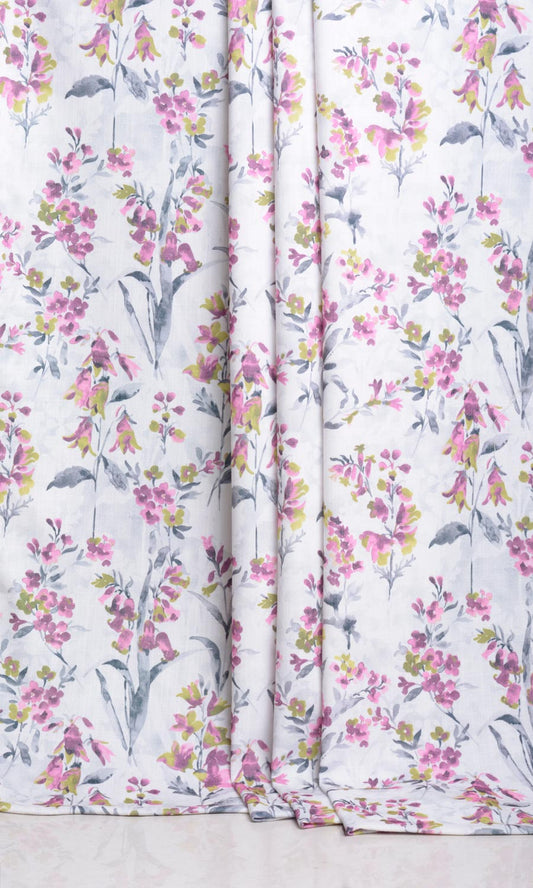 Floral Print Window Shades (Pink/ Grey)