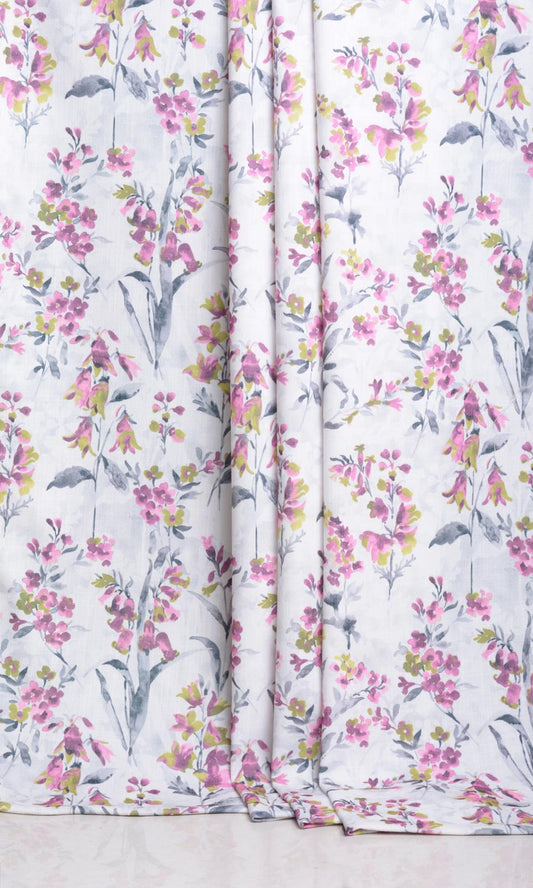 Floral Print Home Décor Fabric By the Metre (Pink/ Grey)