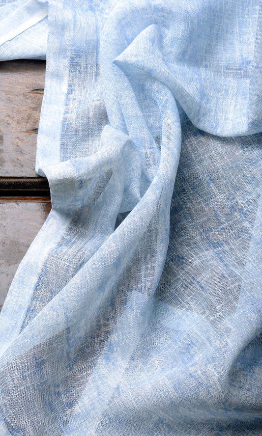 Sheer Home Décor Fabric By the Metre (Blue)