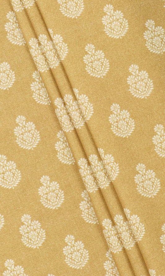 Floral Cotton Home Décor Fabric By the Metre (Yellow)
