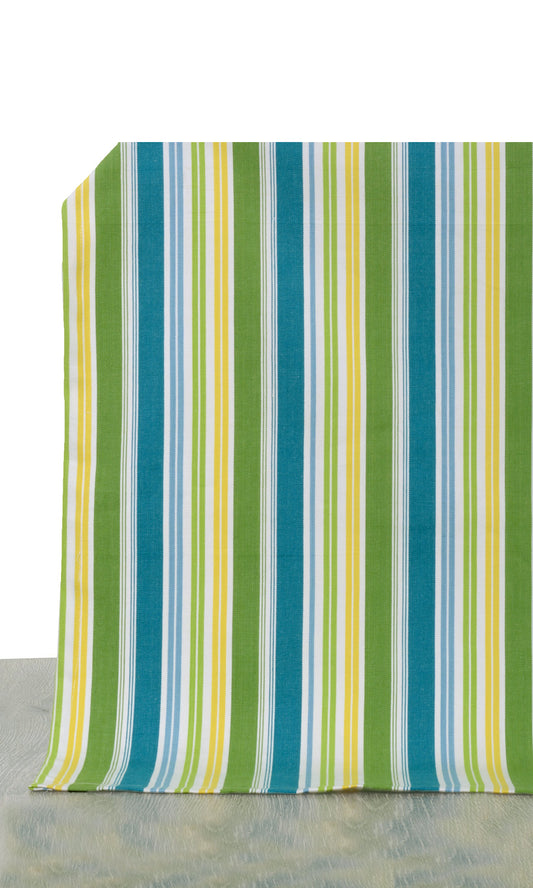 Custom Cotton Window Shades (Blue/ Green/ Yellow)