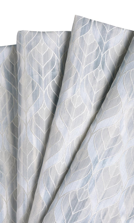 Petal Patterned Home Décor Fabric Sample (Silvery Blue)
