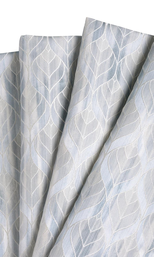 Petal Patterned Home Décor Fabric By the Metre (Silvery Blue)