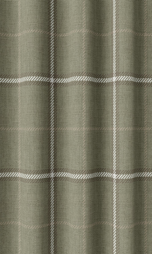 Check Patterned Home Décor Fabric By the Metre (Olive Green)