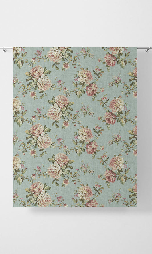 Country Floral Window Shades (Blue/ Pink)