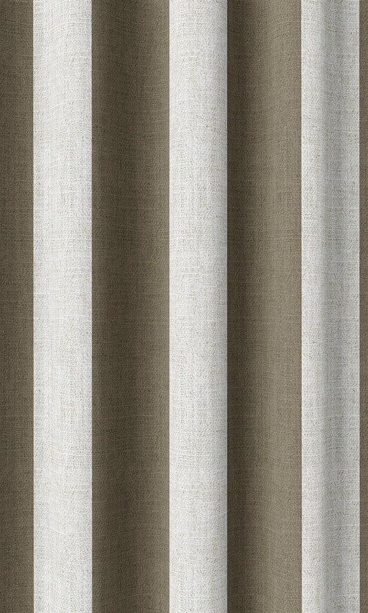 Striped Print Home Décor Fabric Sample (Cedar Brown/ White)