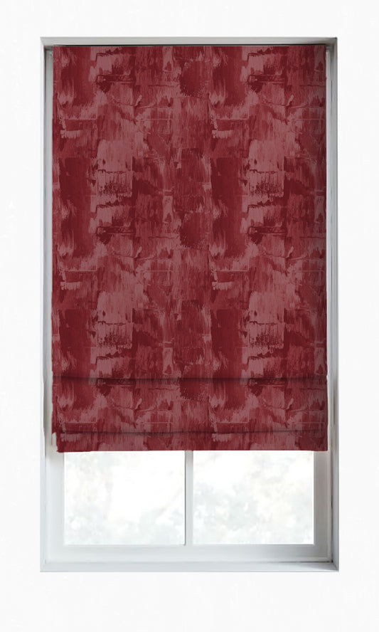 Dimout Striped Window Roman Shades/ Blinds (Red)
