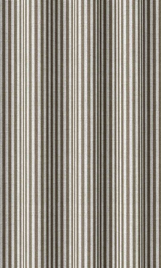 Modern Striped Print Home Décor Fabric By the Metre (Tan Brown/ White)