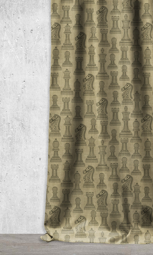 Modern Print Roman Shades (Black/ Khaki Brown)