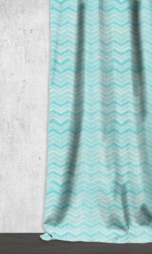 Chevron Print Shades (Eggshell White/ Blue)