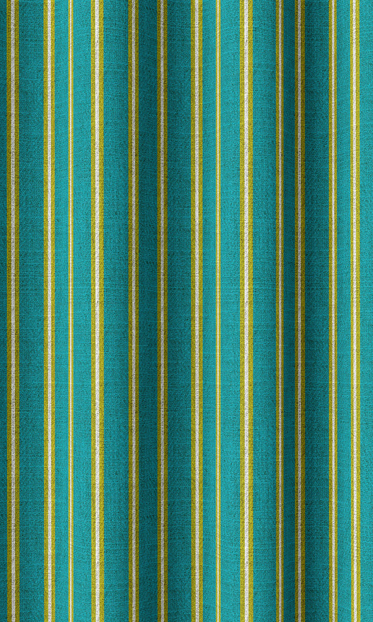 Custom Striped Print Home Décor Fabric By the Metre (Blue/ Green)