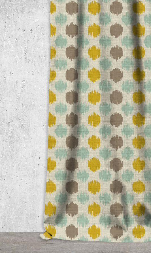 Printed Home Décor Fabric By the Metre (Yellow/ Blue/ Brown)