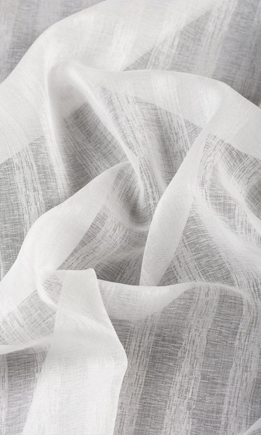 Striped Sheer Home Décor Fabric Sample (White)