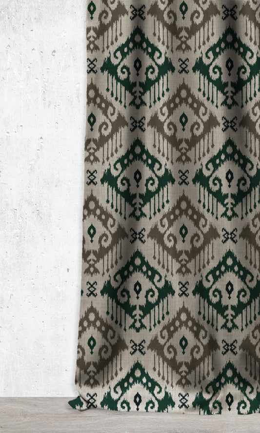 Ikat Print Window Roman Shades/ Blinds (Green)