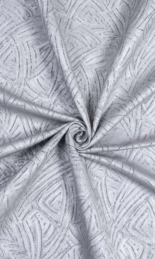 Self-Patterned Polycotton Home Décor Fabric Sample (Steel Grey)