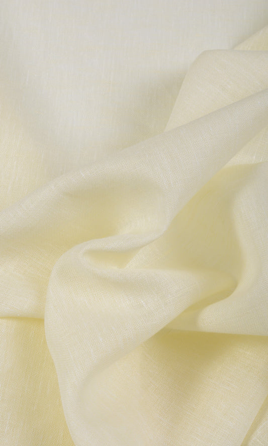 Linen Sheer Home Décor Fabric By the Metre (Warm Ivory/ Pale Yellow)