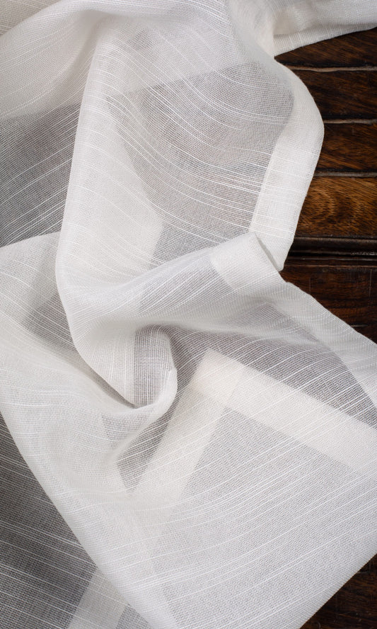 Textured Sheer Home Décor Fabric Sample (White)