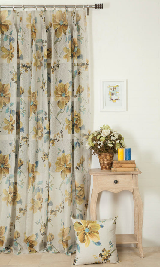 Made to Measure Sheer Home Décor Fabric By the Metre (Yellow)