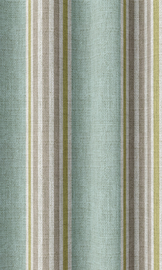 Striped Print Home Décor Fabric By the Metre (Turquoise Blue/ Green)