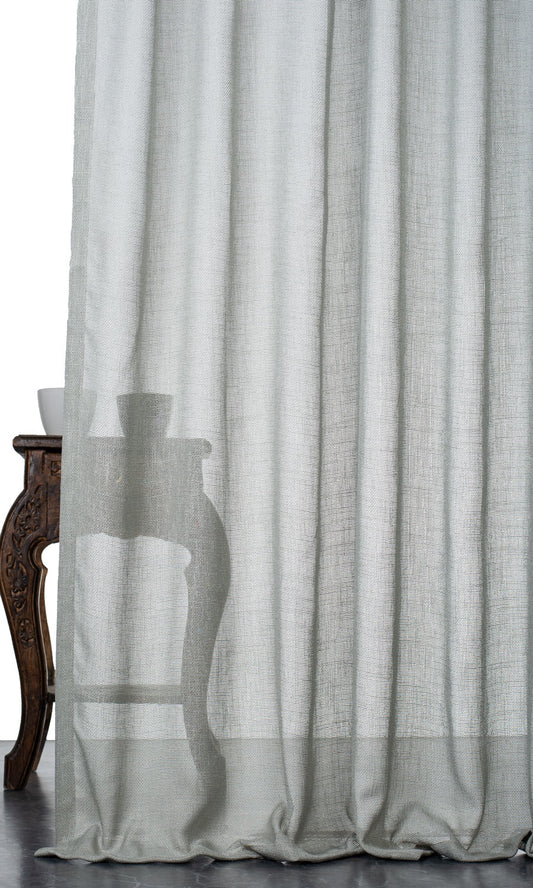 Textured Sheer Roman Shades (Pewter Gray)