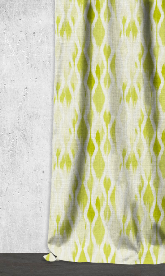 Ikat-Style Blinds (Eggshell White/ Pear Green)