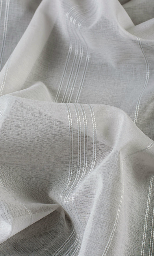 Striped Sheer Home Décor Fabric By the Metre (Grey)