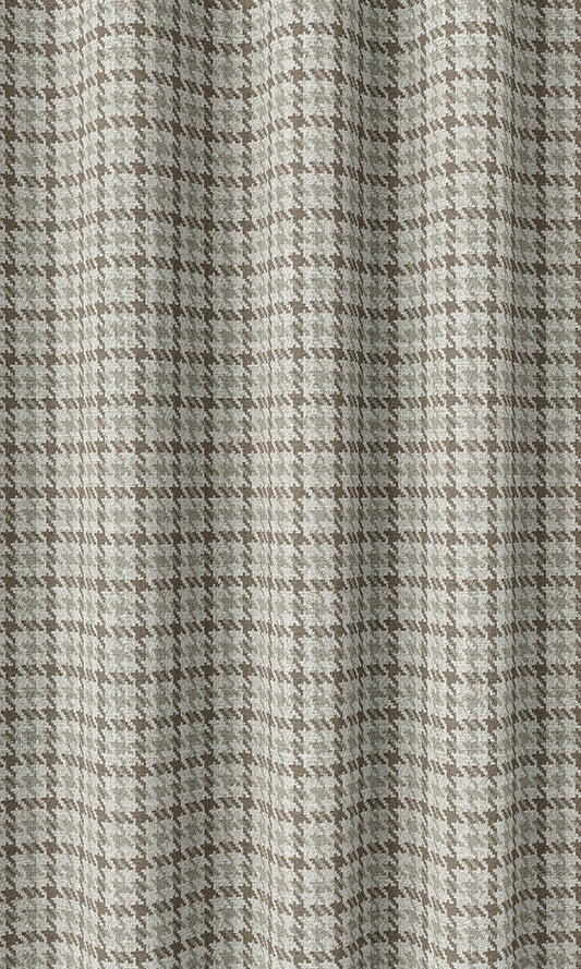 Houndstooth Print Roman Blinds (Gray/ Brown)