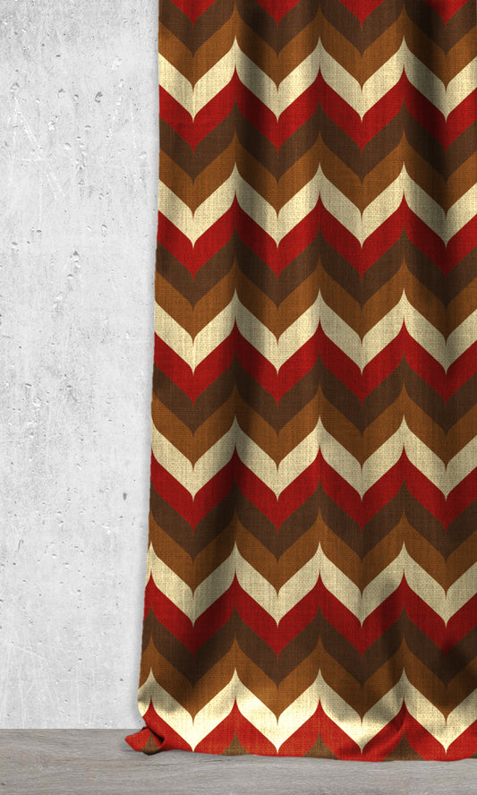 Kilim Print Home Décor Fabric By the Metre (Red/ Brown)