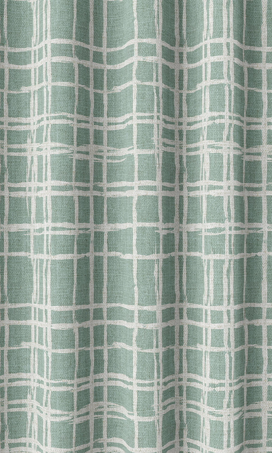 Abstract Print Home Décor Fabric By the Metre (Duck Egg Blue/ White)