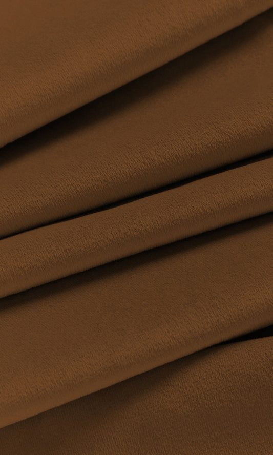 Solid Velvet Home Décor Fabric By the Metre (Orange-Brown)