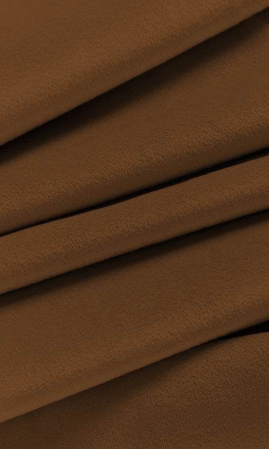 Solid Velvet Home Décor Fabric Sample (Orange-Brown)