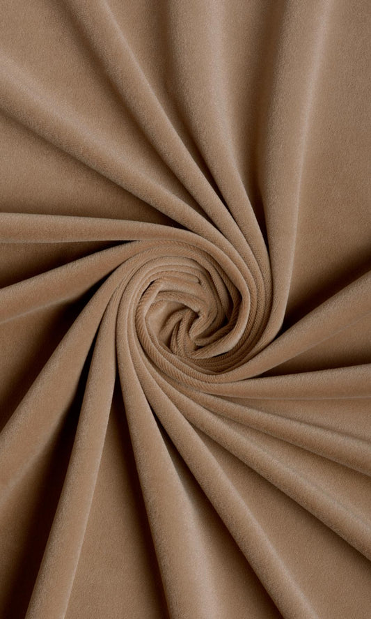 Solid Velvet Home Décor Fabric Sample (Brown)